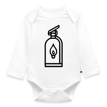 fire extinguisher - Organic Longsleeve Baby Bodysuit - white - Front