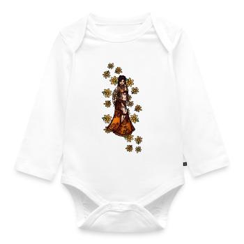 Boho Henna Flora Goddess - Organic Longsleeve Baby Bodysuit - white - Front