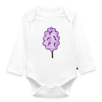 Barbe à papa violet - Body Bébé bio manches longues - blanc - Devant