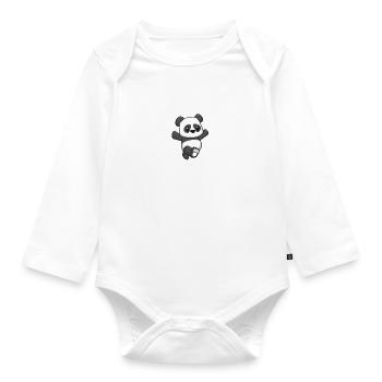 Panda juste un idiot dis-moi ours je cadeau - Body Bébé bio manches longues - blanc - Devant