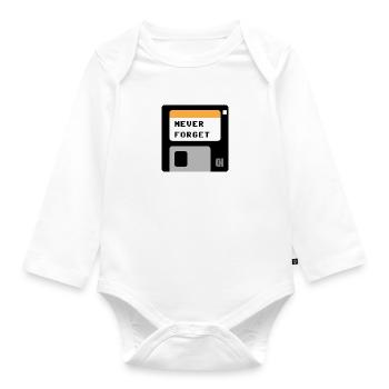 Disquette noire - Body Bébé bio manches longues - blanc - Devant