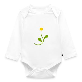 Fleur de marguerite blanche Fleurs blanches Fleurs blanches - Body Bébé bio manches longues - blanc - Devant