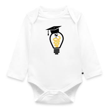 Mouche de mortier ampoule - cadeau de graduation - Body Bébé bio manches longues - blanc - Devant