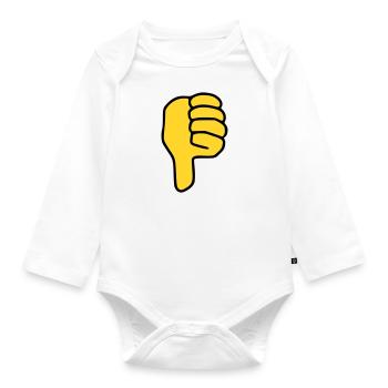 Emoji Daumen runter Skizze Farbe - Baby Bio-Langarm-Body - Weiß - Vorne