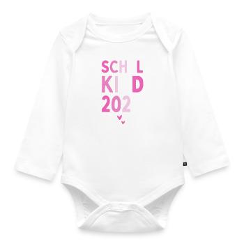 Schulkind 2024 Einhorn 1. Klasse Herz Einschulung - Baby Bio-Langarm-Body - Weiß - Vorne