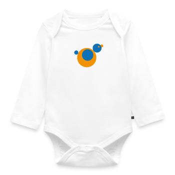 Niedlicher Vogel aus Kreisen - Baby Bio-Langarm-Body - Weiß - Vorne