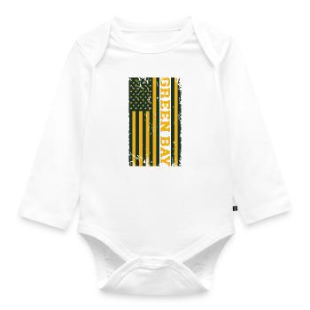 Drapeau américain de Green Bay - Body Bébé bio manches longues - blanc - Devant