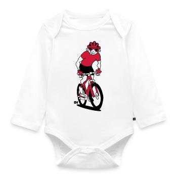 Mountain bike V tc - Organic Longsleeve Baby Bodysuit - white - Front