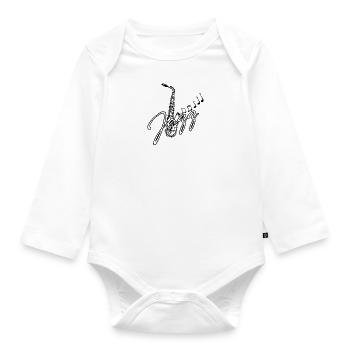 Jazz Saxophone Music Music Melody - Organic Longsleeve Baby Bodysuit - white - Front