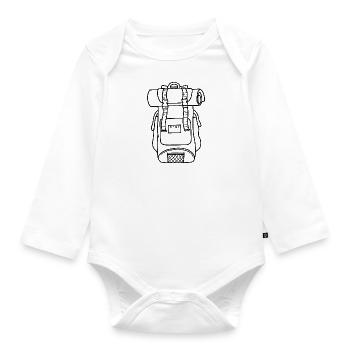 Backpacker Sac à dos voyageur - Body Bébé bio manches longues - blanc - Devant