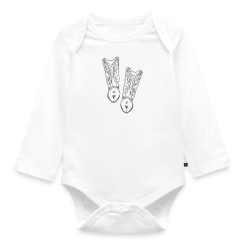 Cowboy, fille, Bottes, Western, Style - Body Bébé bio manches longues - blanc - Devant