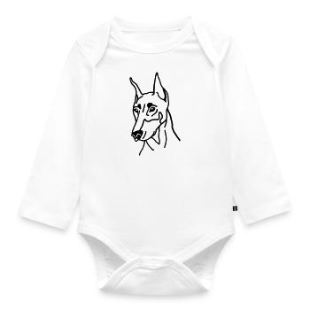 Doberman - Body Bébé bio manches longues - blanc - Devant