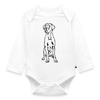 Deutsche Dogge - Baby Bio-Langarm-Body - Weiß - Vorne