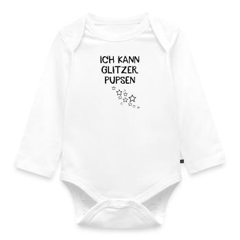 Ich kann Glitzer pupsen - Baby Bio-Langarm-Body - Weiß - Vorne