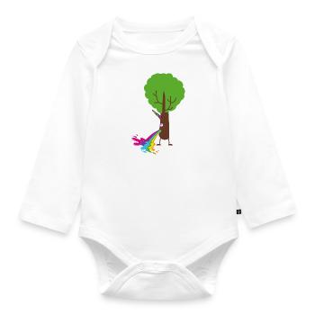 Environmental protection, nature conservation, nature lovers, tree - Organic Longsleeve Baby Bodysuit - white - Front