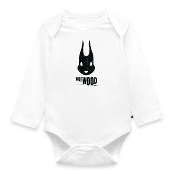 WILD WOOD SQUIRREL - BLACK - Organic Longsleeve Baby Bodysuit - white - Front