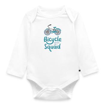Bicycle Squad Hobby-Radfahrer - Baby Bio-Langarm-Body - Weiß - Vorne