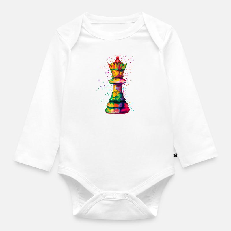 Art Chess Piece Kings - Body Bébé bio manches longues - blanc