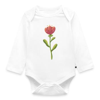 Schlafendes Blümchen - Baby Bio-Langarm-Body - Weiß - Vorne
