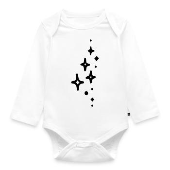 Glitzer - Baby Bio-Langarm-Body - Weiß - Vorne