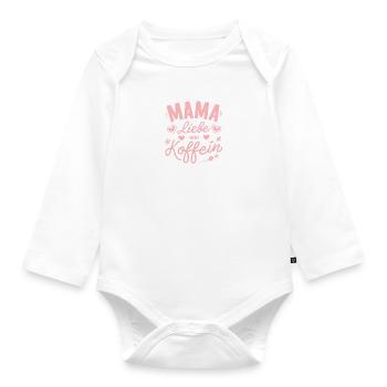 Mama Koffein Energielevel Muttertag Geburtstag - Baby Bio-Langarm-Body - Weiß - Vorne