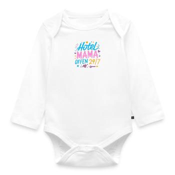 Hotel Mama 24/7 Muttertag Beste Mama Geburtstag - Baby Bio-Langarm-Body - Weiß - Vorne