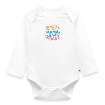Mama Muttertag Geschenk Beste Mama Baby - Baby Bio-Langarm-Body - Weiß - Vorne