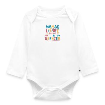 Mamas Liebe Muttertag Geburtstag Weihnachten Beste - Baby Bio-Langarm-Body - Weiß - Vorne