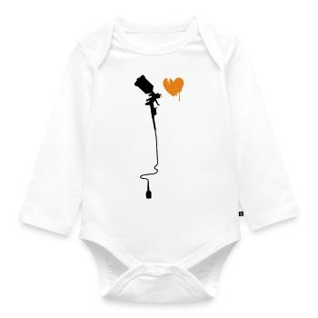 airbrushherz_2f - Baby Bio-Langarm-Body - Weiß - Vorne