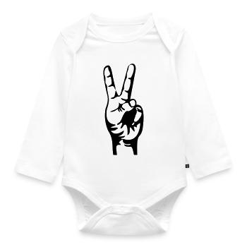 biker wave - Baby Bio-Langarm-Body - Weiß - Vorne