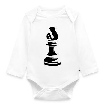 bishop bishop figure chess chess symbol vector - Organic Longsleeve Baby Bodysuit - white - Front
