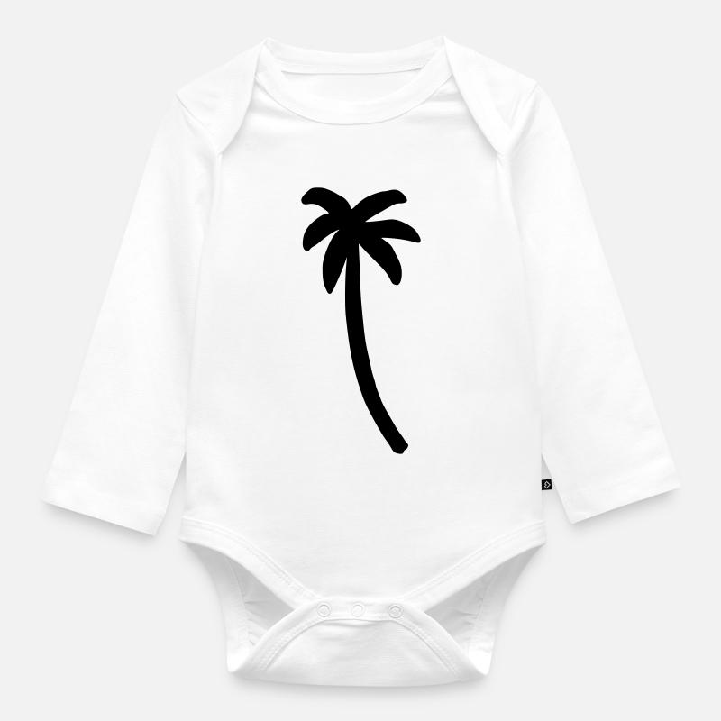 Palme - Baby Bio-Langarm-Body - Weiß