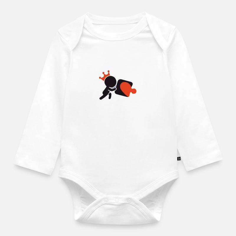 puzzle roi - Body Bébé bio manches longues - blanc