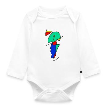 Kunst - Baby Bio-Langarm-Body - Weiß - Vorne