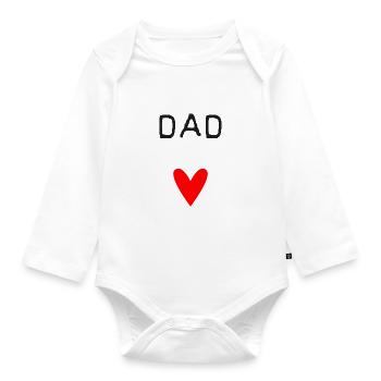 DAD. - DAD. VATERTAG. - Gute Nacht, Dad. - Baby Bio-Langarm-Body - Weiß - Vorne
