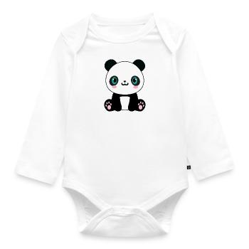 Chocho le panda - Body Bébé bio manches longues - blanc - Devant