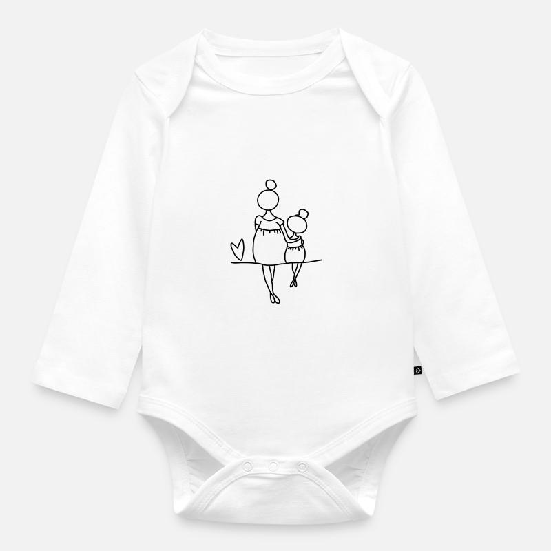 Mutter Tochter Liebe - Baby Bio-Langarm-Body - Weiß