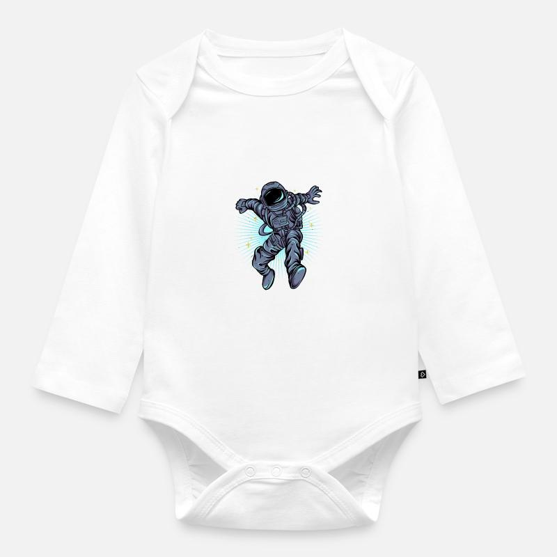 Astronaut - Baby Bio-Langarm-Body - Weiß