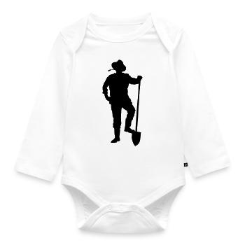 farmer silhouette - Body Bébé bio manches longues - blanc - Devant