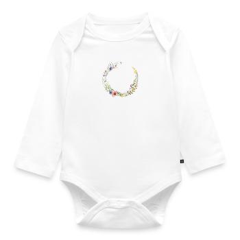 Customisable Floral Wreath Wild Flowers - Organic Longsleeve Baby Bodysuit - white - Front