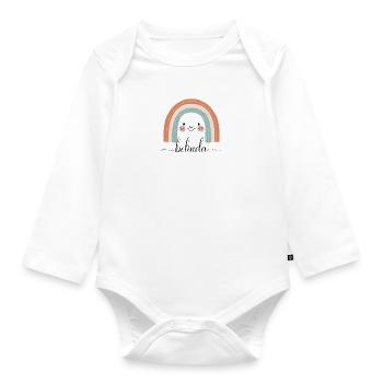Belinda! Rainbow, customizable - Organic Longsleeve Baby Bodysuit - white - Front