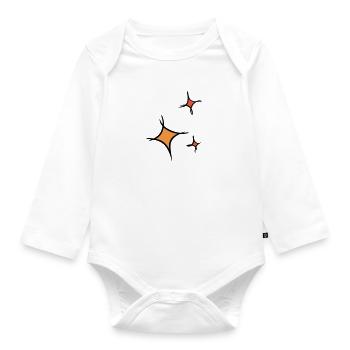 Asterisk. Three colorful stars, hand-drawn. - Organic Longsleeve Baby Bodysuit - white - Front