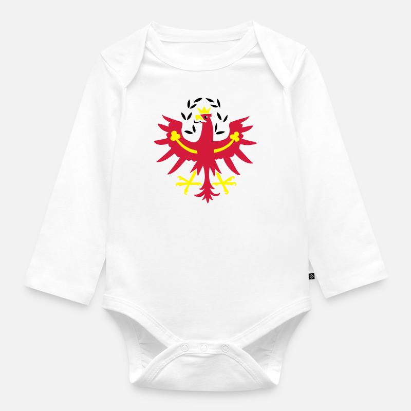 Tiroler Adler - Baby Bio-Langarm-Body - Weiß