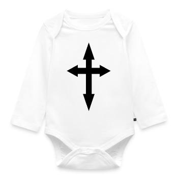 kreuz christentum - Baby Bio-Langarm-Body - Weiß - Vorne
