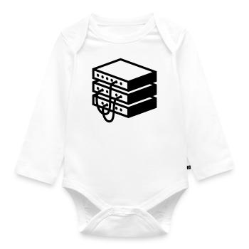 Altmodischer Server - Baby Bio-Langarm-Body - Weiß - Vorne