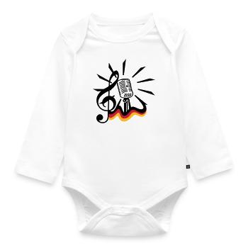 Ein Lied für Deutschland / clef 'n mic (3c) - Baby Bio-Langarm-Body - Weiß - Vorne
