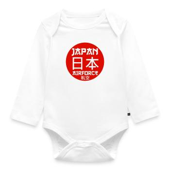Japan Airforce - Organic Longsleeve Baby Bodysuit - white - Front