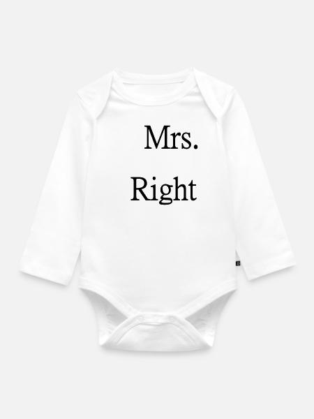 Mrs. always Right - Baby Bio-Langarm-Body - Weiß