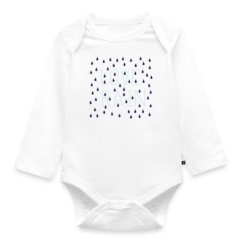 LOVE RAIN TYPO RAINDORPS - Organic Longsleeve Baby Bodysuit - white - Front