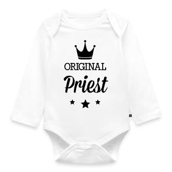 Original three star deluxe priest - Organic Longsleeve Baby Bodysuit - white - Front